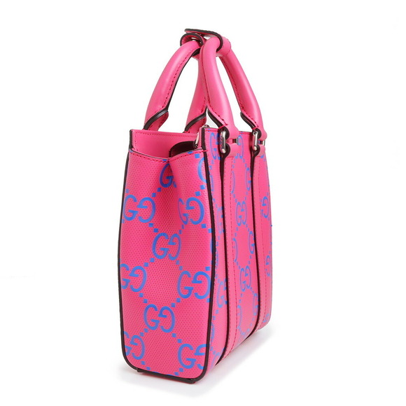 Gucci Tote Shoulder Handbag Crossbody Bag GG Leather Pink Blue - Picture 3 of 9